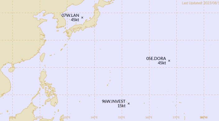 台风最新消息2023年9号台风 台风胚胎96W在西太平洋上生成