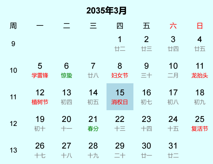 2035年消权日是几月几日